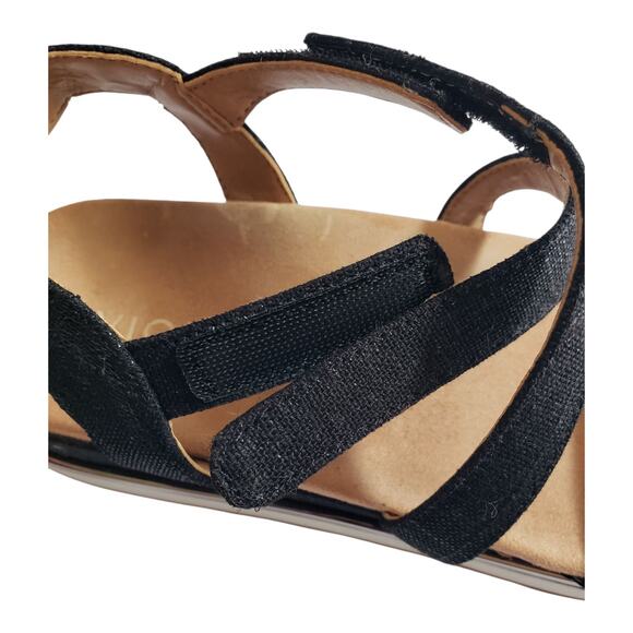 Vionic Kellyn Women's Black Leather Wedge Platform Sandals Size 6 EUC Comfort - Picture 6 of 10